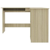 vidaXL Hoekbureau L-vormig 120x140x75cm bewerkt hout sonoma eikenkleur