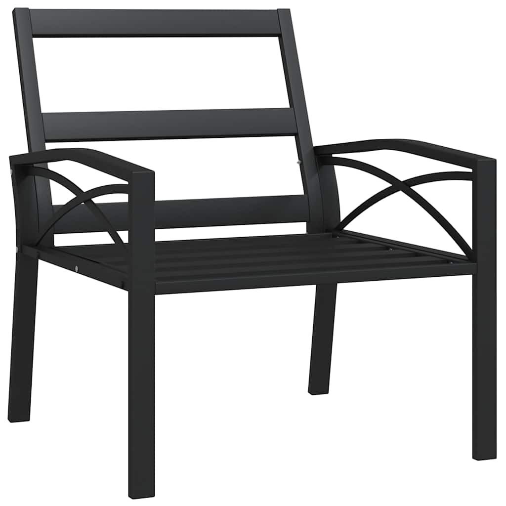 vidaXL Tuinstoel met Kussens - Staal - Zwart/Grijs - 34% Korting