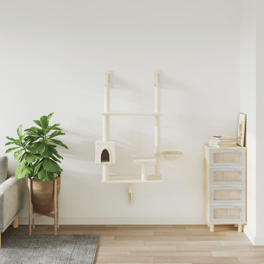 Kattenmeubel met Krabpaal - Wandmontage - Crème (34% Korting)