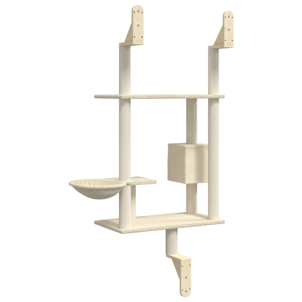 Kattenmeubel met Krabpaal - Wandmontage - Crème (34% Korting)
