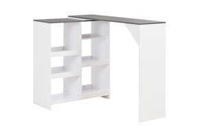 Bartafel met Verplaatsbaar Schap 138 cm Wit - 35% Korting