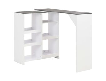 vidaXL Bartafel met verplaatsbaar schap 138x39x110 cm wit