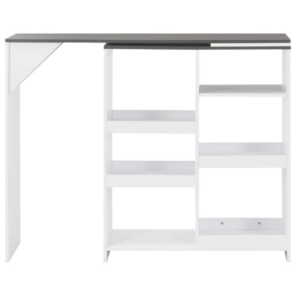 vidaXL Bartafel met verplaatsbaar schap 138x39x110 cm wit