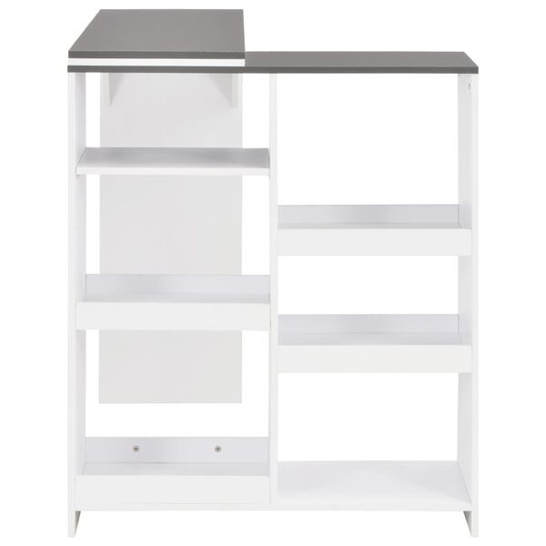 vidaXL Bartafel met verplaatsbaar schap 138x39x110 cm wit