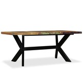 vidaXL Eettafel 180 cm massief gerecycled hout en stalen kruis