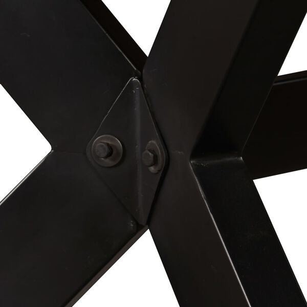 vidaXL Eettafel 180 cm massief gerecycled hout en stalen kruis