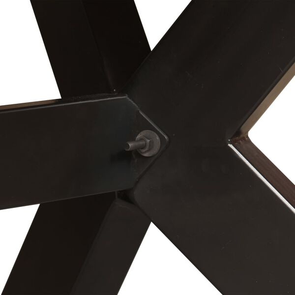 vidaXL Eettafel 180 cm massief gerecycled hout en stalen kruis