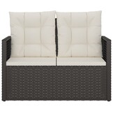 Tuinbank met Kussens - Poly Rattan Zwart - 34% Korting