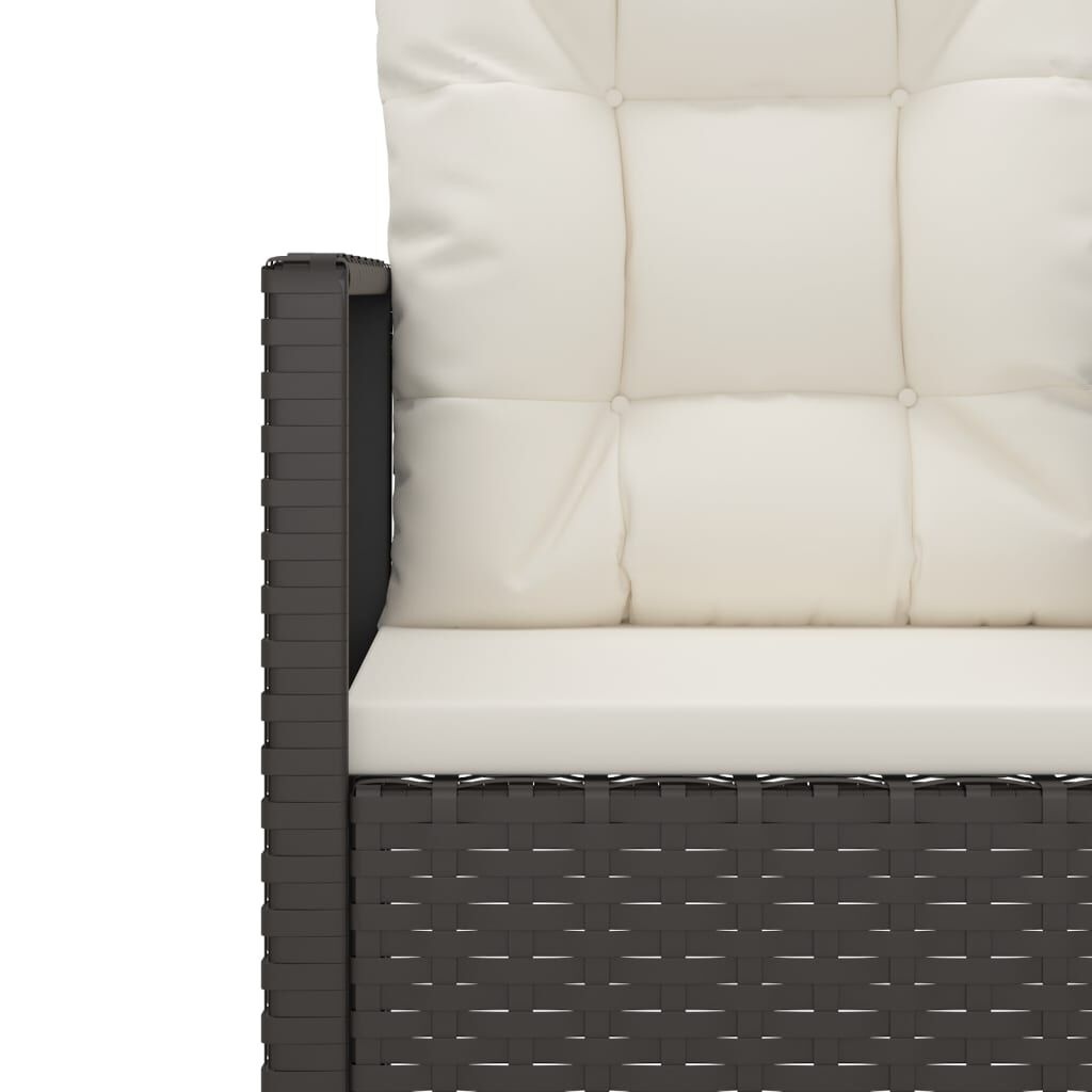 Tuinbank met Kussens - Poly Rattan Zwart - 34% Korting