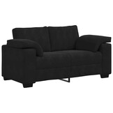 Loveseat bank 120 cm fluweel zwart met 35% korting