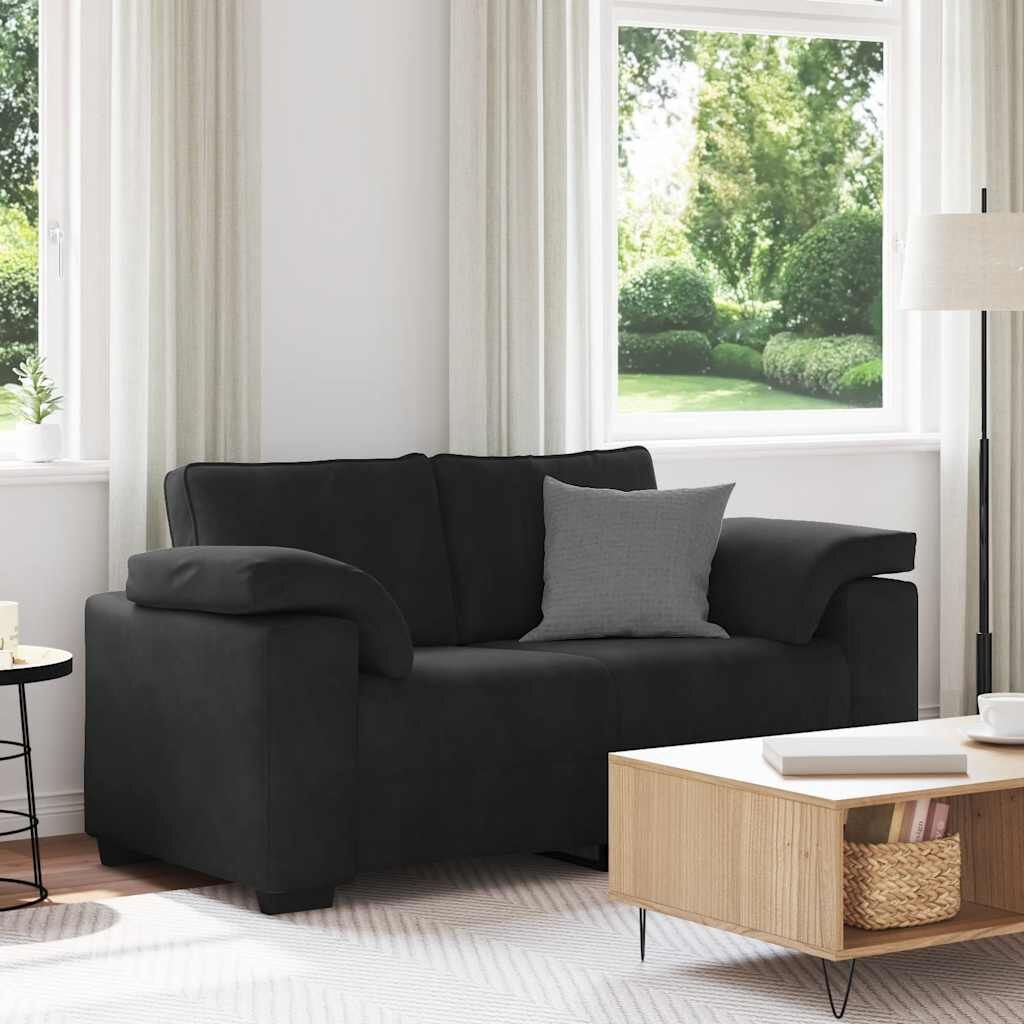 Loveseat bank 120 cm fluweel zwart met 35% korting