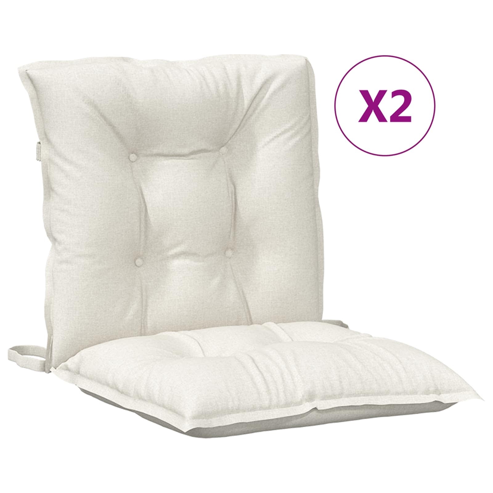 VidaXL Stoelkussens 2 stuks crème gemêleerd - Lage Rug - 33% Korting