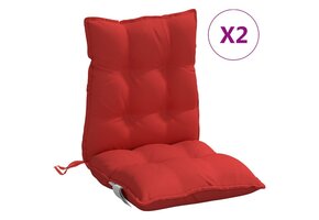 VidaXL Stoelkussens Lage Rug Oxford Stof Rood (2 stuks) - 34% Korting