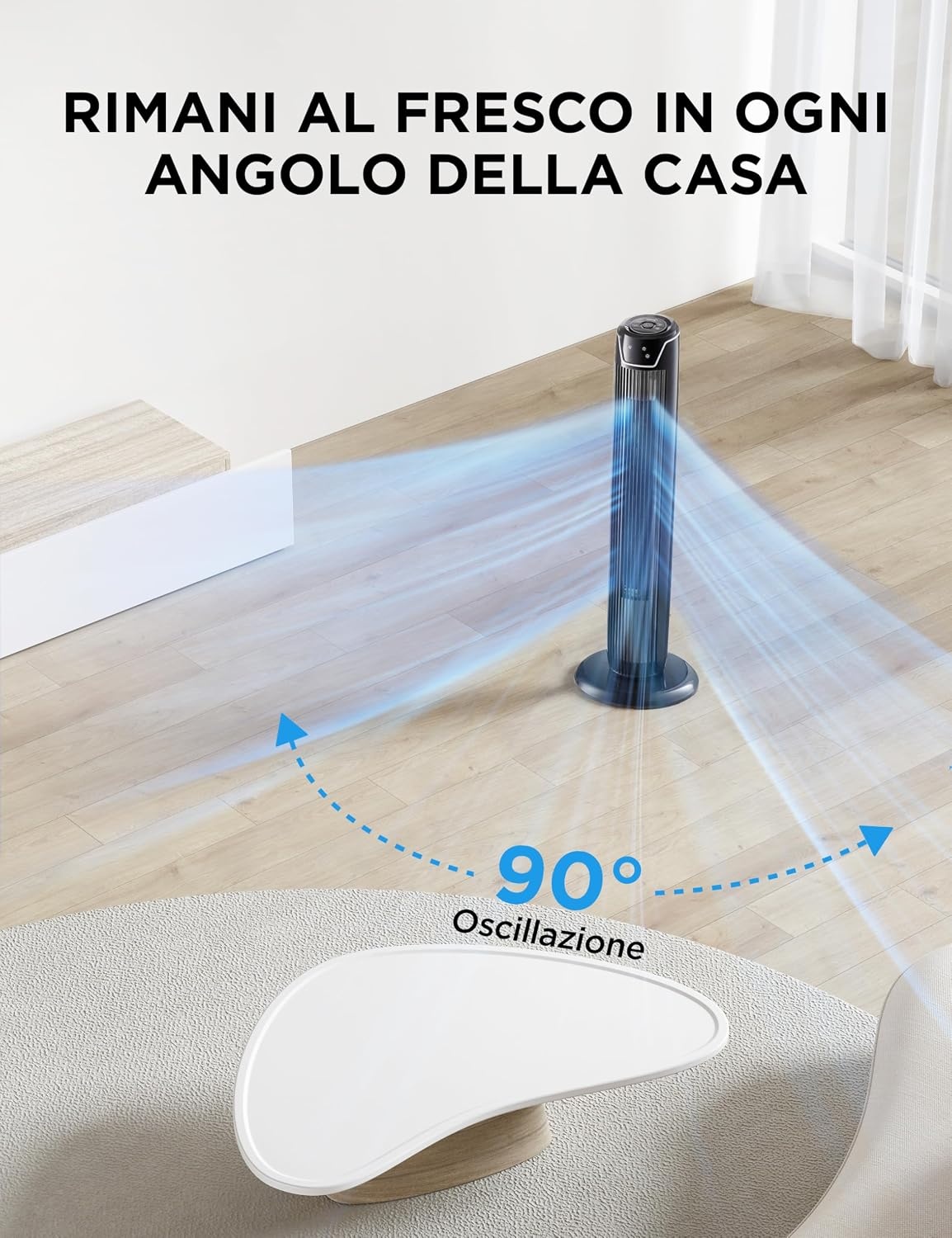 Midea Torenventilator 92cm Zwart - 34% Korting
