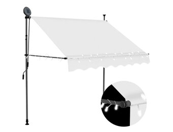 Uitschuifbare Luifel Crème 150 cm met LED - 34% Korting