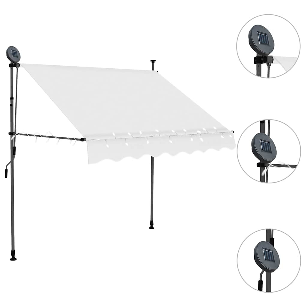 Uitschuifbare Luifel Crème 150 cm met LED - 34% Korting