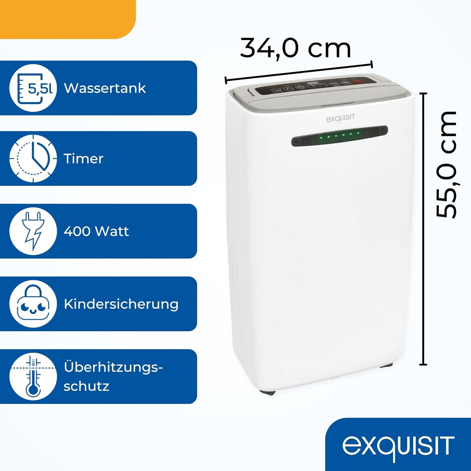 Exquisit Mobiele Luchtontvochtiger LE 2055 wes Wit 20L/dag - 34% Korting