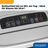 Exquisit Mobiele Luchtontvochtiger LE 2055 wes Wit 20L/dag - 34% Korting