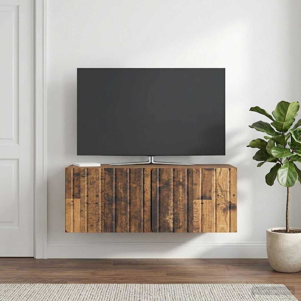 vidaXL Wandbeugel TV-kast 78,5 x 41 x 30 cm Oud hout Bewerkt hout