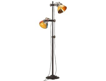 vidaXL Vloerlamp met 2 lampenkappen E27 meerkleurig