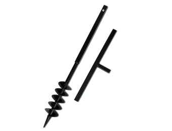 Grondboor met handvat en schroefkop (dubbele schroef) 100 mm (zwart)