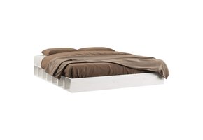 Massief Houten Bedframe Wit 140x200 cm - 59% Korting!