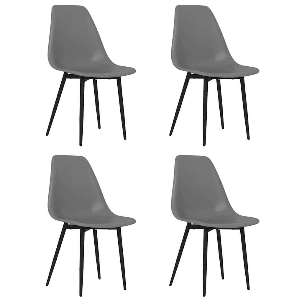 vidaXL Eetkamerstoelen 4 st PP grijs