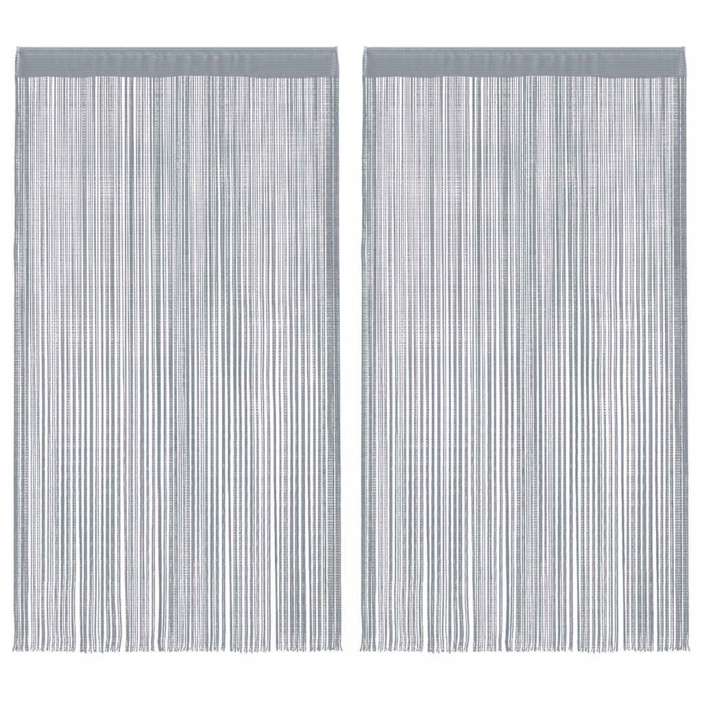 vidaXL Koordgordijnen 2 st 140x250 cm lichtgrijs
