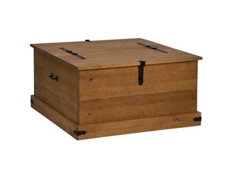 vidaXL Opbergkist HALDEN 91x91x47 cm massief grenenhout