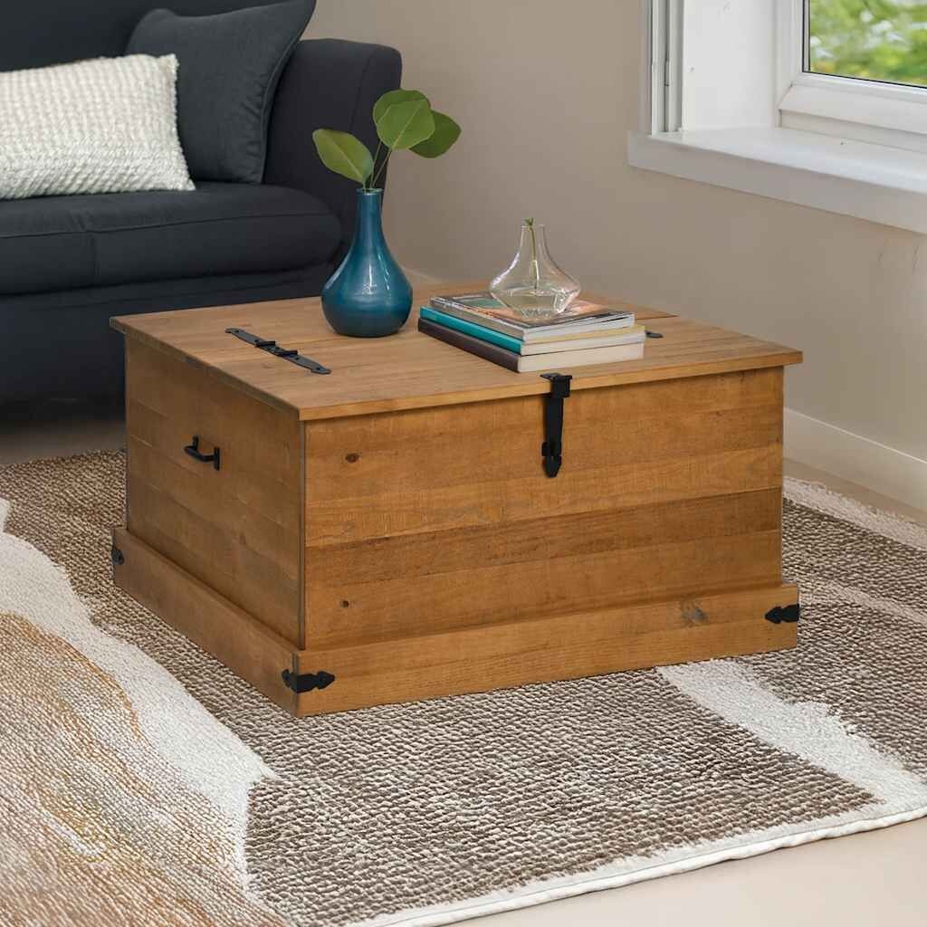 vidaXL Opbergkist HALDEN 91x91x47 cm massief grenenhout