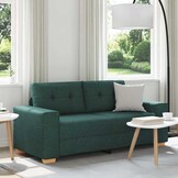 vidaXL Loveseat Bank Donkergroen 180x77x82 cm Stof