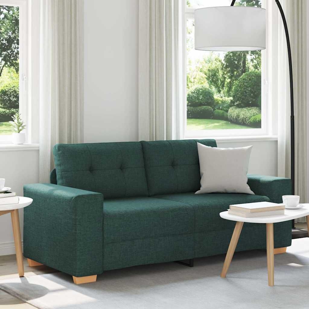 vidaXL Loveseat Bank Donkergroen 180x77x82 cm Stof