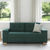 vidaXL Loveseat Bank Donkergroen 180x77x82 cm Stof