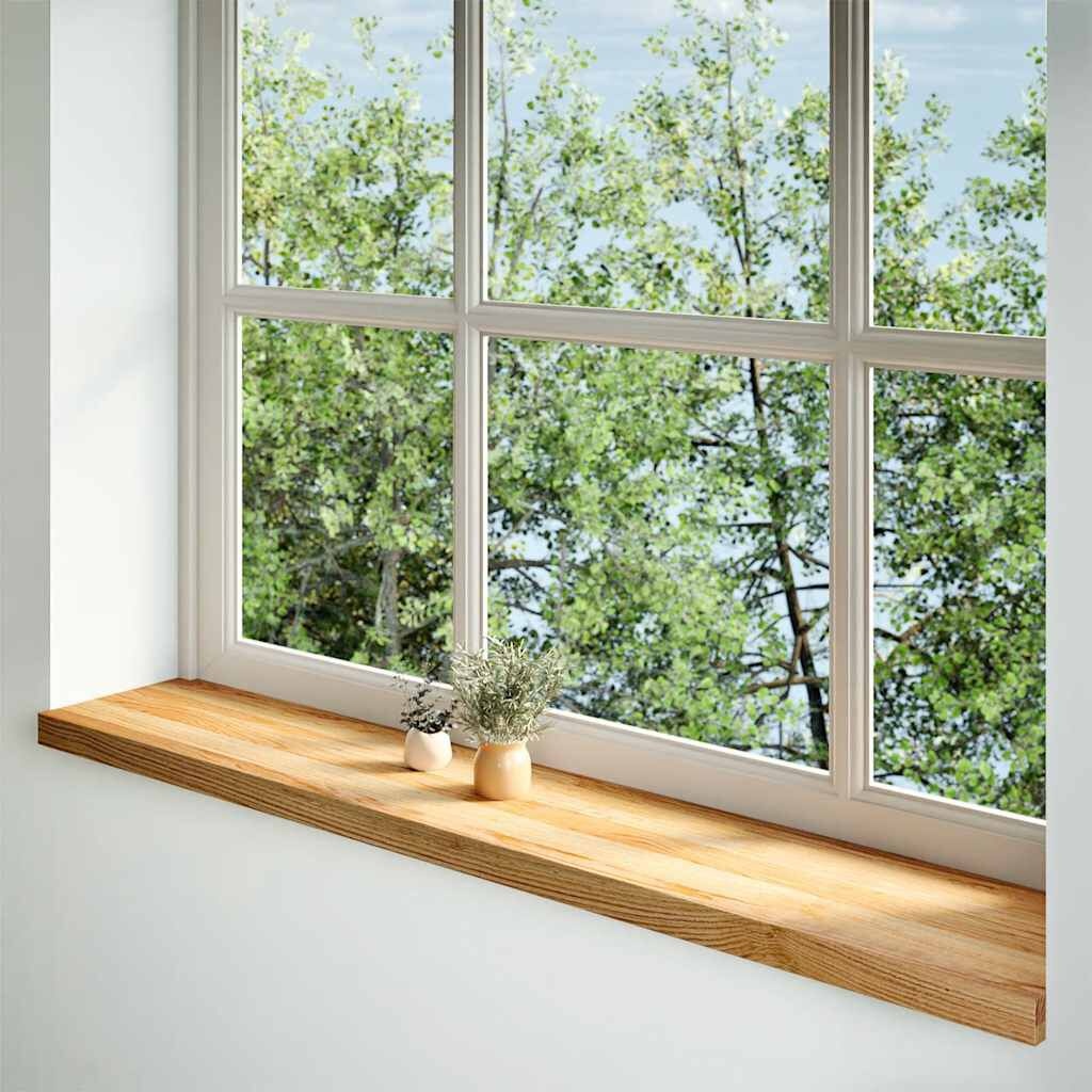 vidaXL Vensterbanken 2 st 140x25x2 cm massief eikenhout lichtbruin
