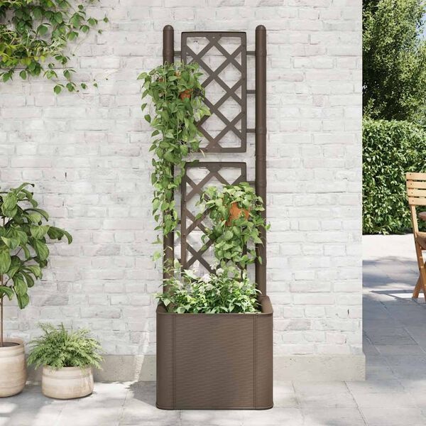 Plantenbak met Latwerk en Zelfbewatering - Mokka (40% Korting)