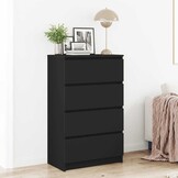 vidaXL Dressoir 60x35x98,5 cm bewerkt hout zwart