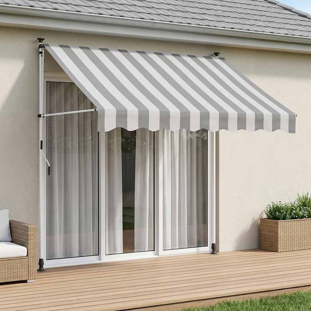 vidaXL Handmatig uitschuifbare luifel Antraciet en Wit 150 cm
