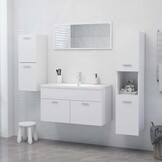 vidaXL Badkamerkast 30x30x80 cm bewerkt hout wit