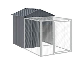 vidaXL Kippenhok met ren antraciet 117x201x123 cm gegalvaniseerd staal