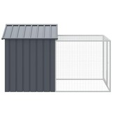 vidaXL Kippenhok met ren antraciet 117x201x123 cm gegalvaniseerd staal