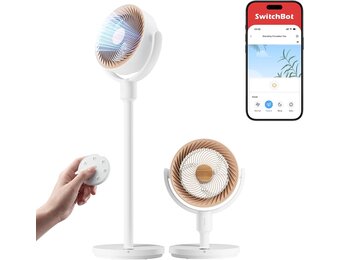SwitchBot Slimme Vloerventilator met RGB-verlichting, Wit, in hoogte verstelbaar