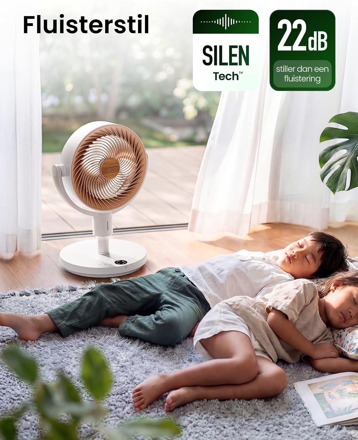 SwitchBot Slimme Vloerventilator met RGB-verlichting, Wit, in hoogte verstelbaar