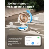 SwitchBot Slimme Vloerventilator met RGB-verlichting, Wit, in hoogte verstelbaar