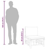 vidaXL 2-delige Loungeset met kussens bamboe crèmewit