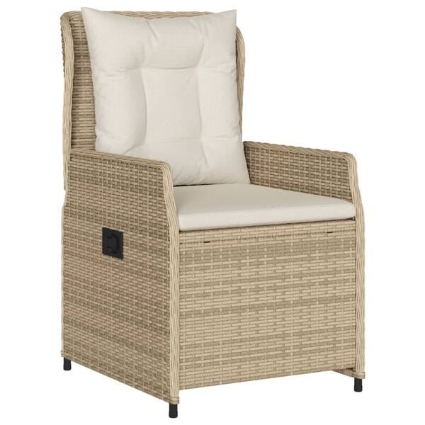 vidaXL Tuinstoelen 2 st verstelbaar poly rattan beige