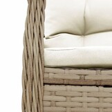 vidaXL Tuinstoelen 2 st verstelbaar poly rattan beige