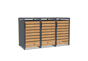 Container Omwanding voor 3 Kliko's - Houtlook Antraciet - Nu met 24% Korting!