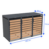 Container Omwanding voor 3 Kliko's - Houtlook Antraciet - Nu met 24% Korting!