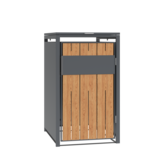 Container ombouw voor 1 container - staal - houtlook antraciet