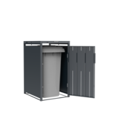 Container ombouw voor 1 container - staal - houtlook antraciet